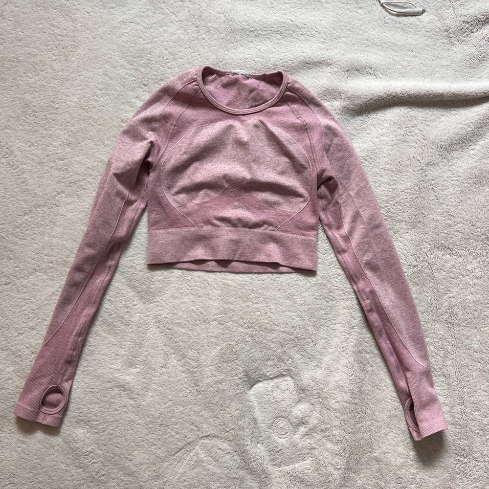 Gymshark Mauve Long Sleeve Crop Top